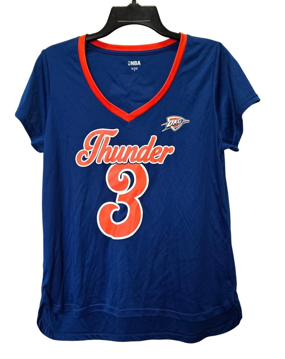 Womens OKC Thunder Shirt, New without tags Blue Orange Size Medium Pristine